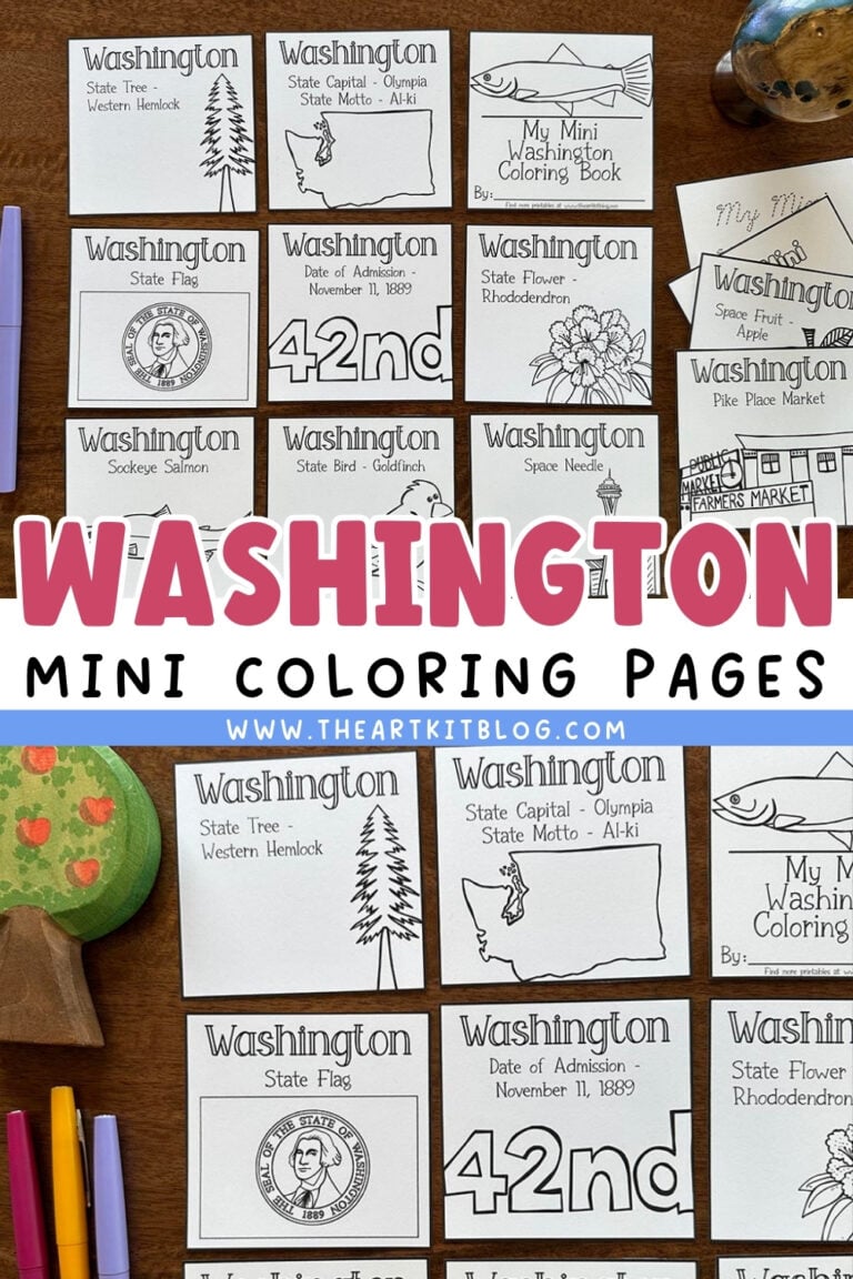 washington mini coloring pages free printables the art kit