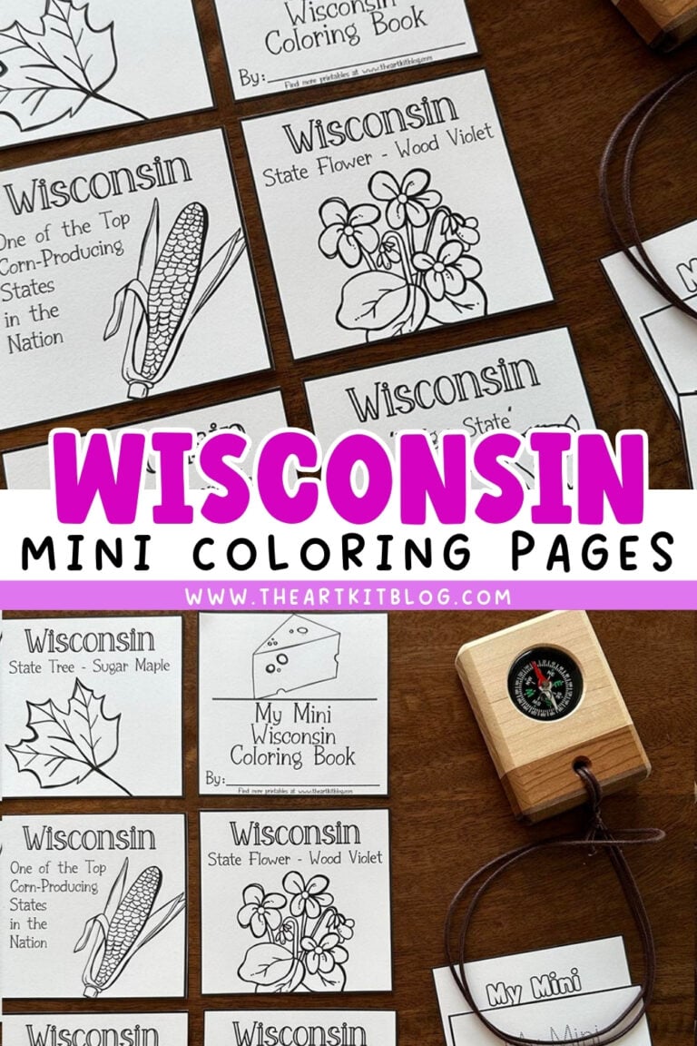 wisconsin mini coloring pages free printables the art kit