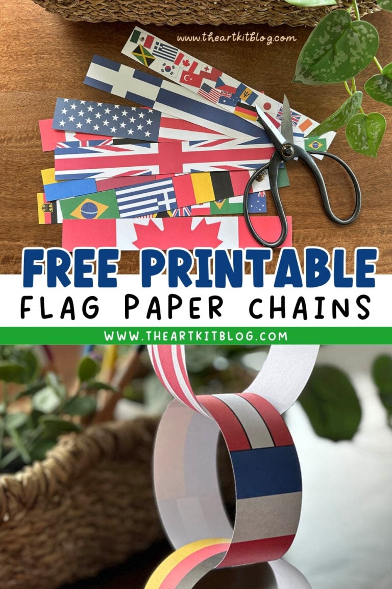 world flags paper chain printable kids_the art kit