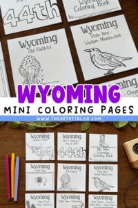 wyoming mini coloring pages free printables the art kit