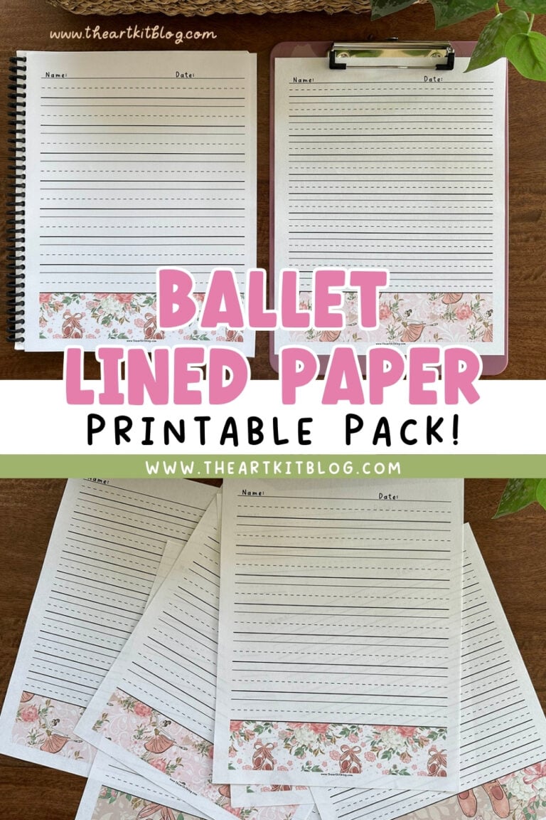 ballet lined paper notebooking pages printable_the art kit