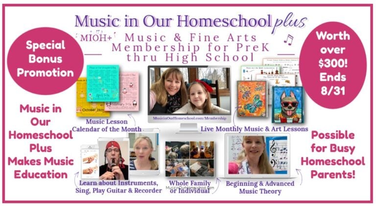 FREE BONUSES! Music in our Homeschool Plus: Online Music Membership for PreK - High School