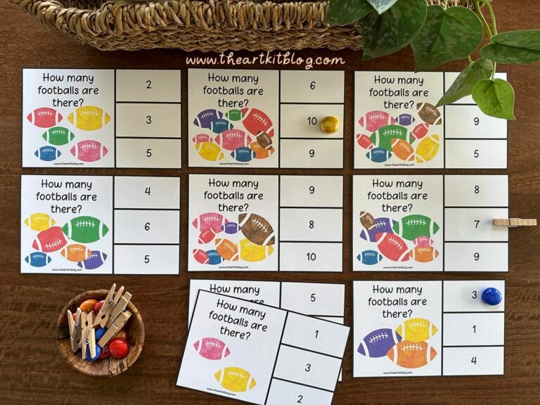 football clip cards counting printable_the art kit 4
