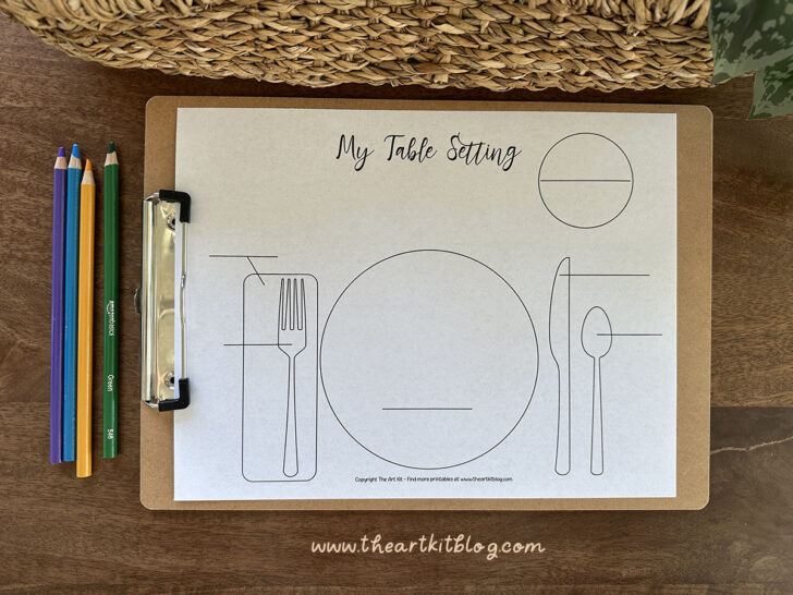 Table Setting Placemat Printables for Kids - The Art Kit