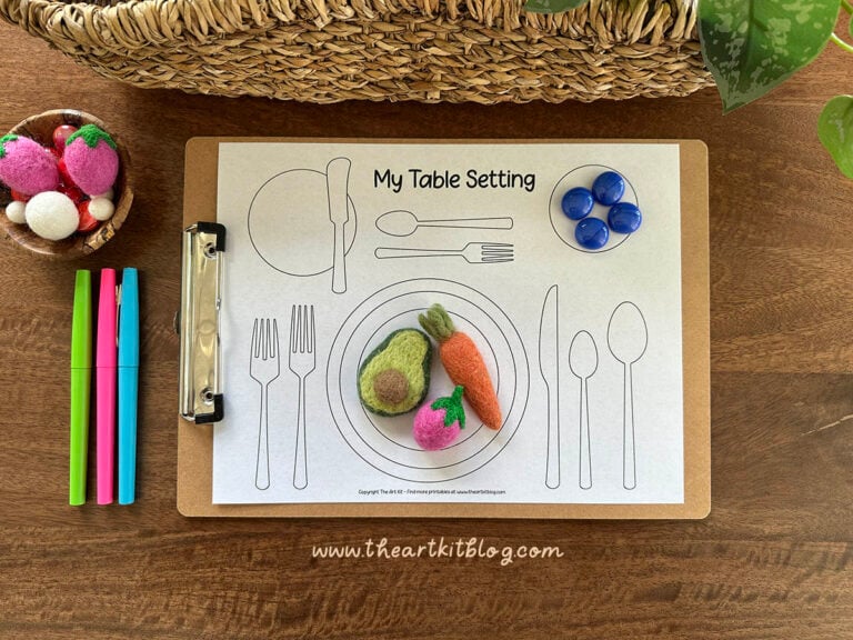 Montessori Placemat Printable table setting pdf download