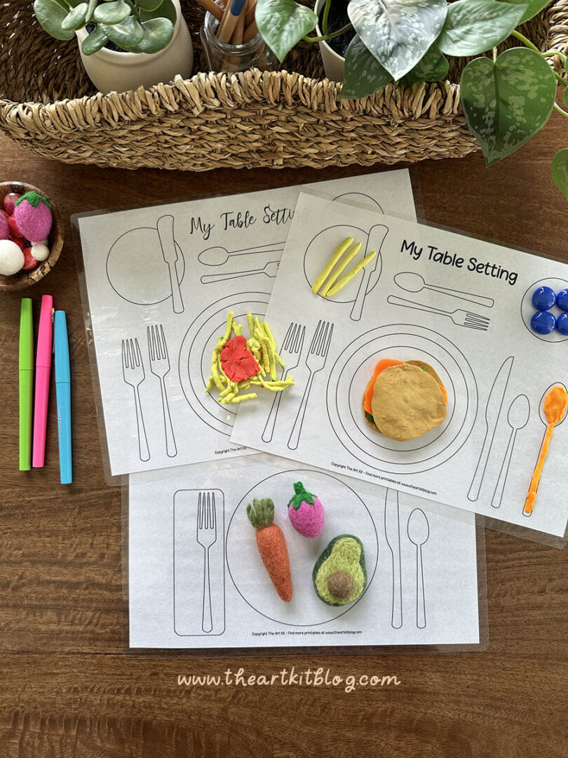 Table Setting Placemat Printables for Kids - The Art Kit