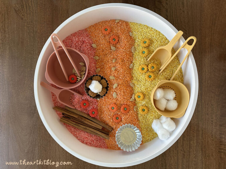 Make Your Own: Pumpkin Pie Rice Sensory Bin