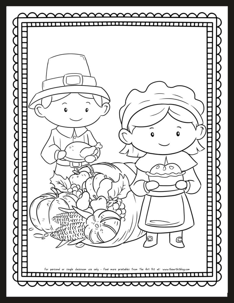 Cornucopia Thanksgiving coloring page_the art kit