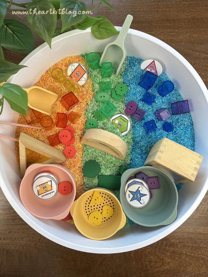 Shape Sensory Bin: A Fun Activity for Kids - The Art Kit