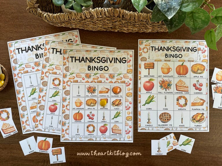 thanksgiving bingo game printable kids the art kit 2