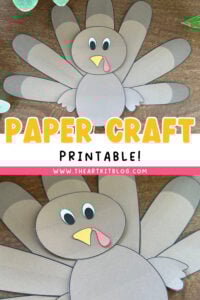 turkey paper craft printable for kids