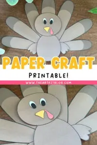 turkey paper craft printable for kids