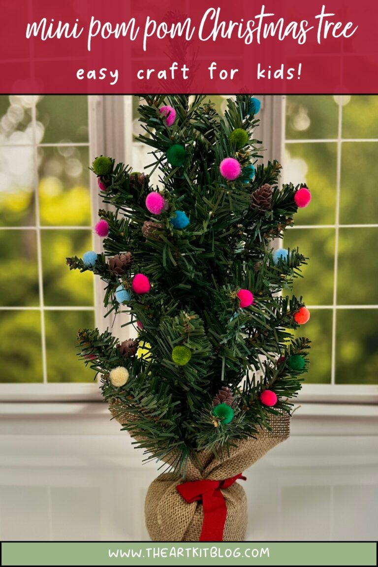 mini pom pom christmas tree craft for kids (1)