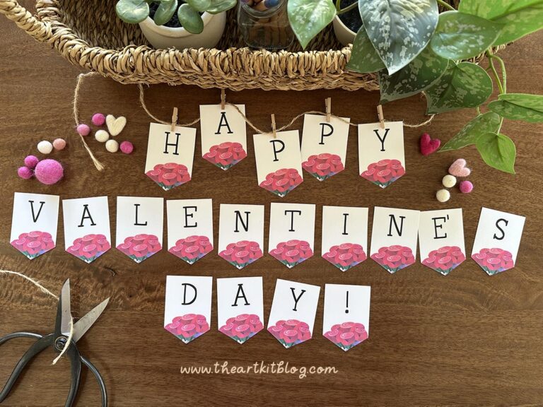 happy valentine's day banner printable the art kit 4