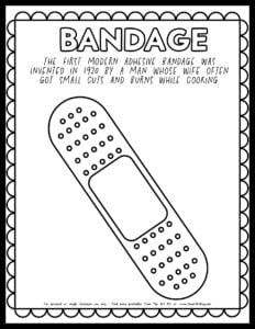 bandage facts coloring page_the art kit copy
