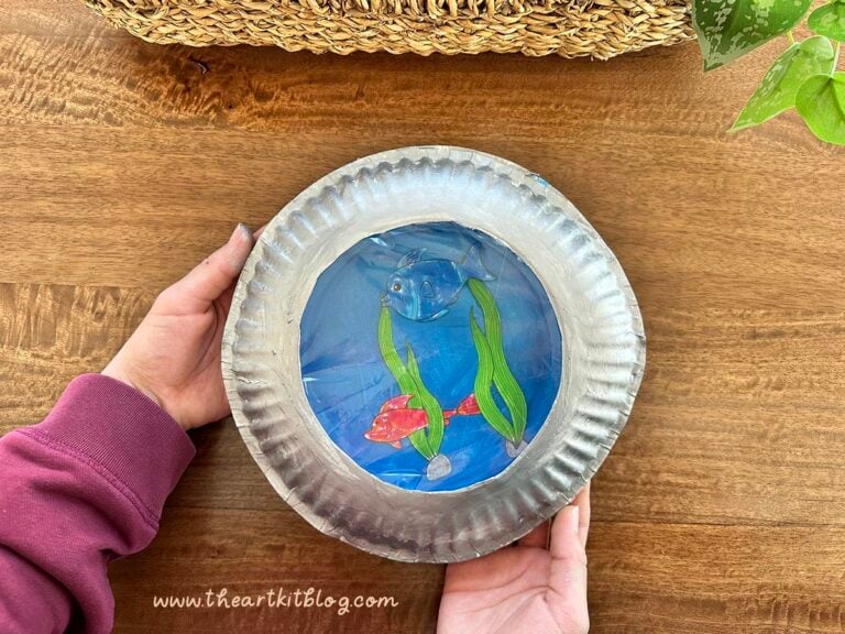 fish paper plate craft aquarium printable template_the art kit 10