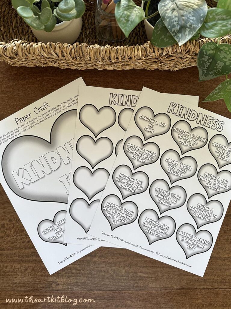 kindness is paper craft printable template_the art kit 1