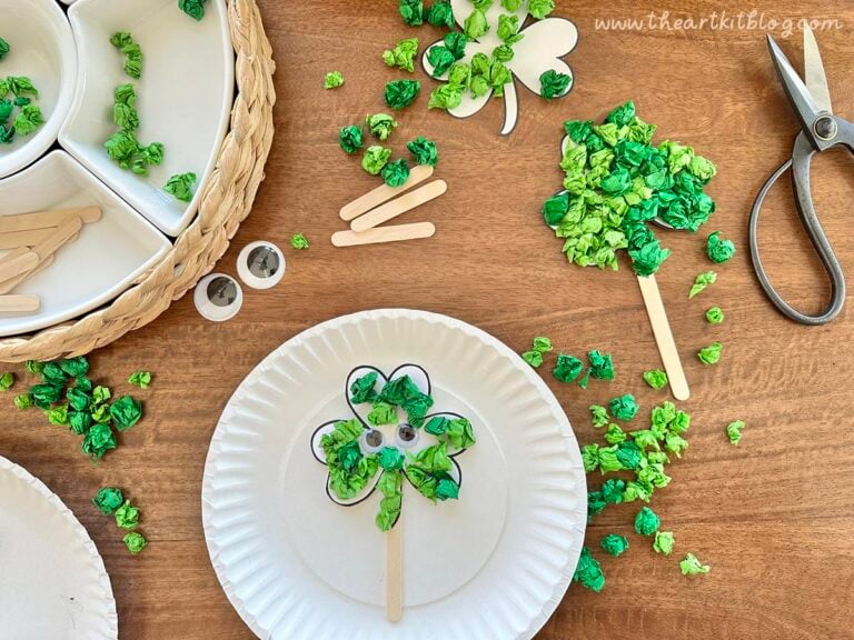 st. patricks day paper craft template printable coloring page 3