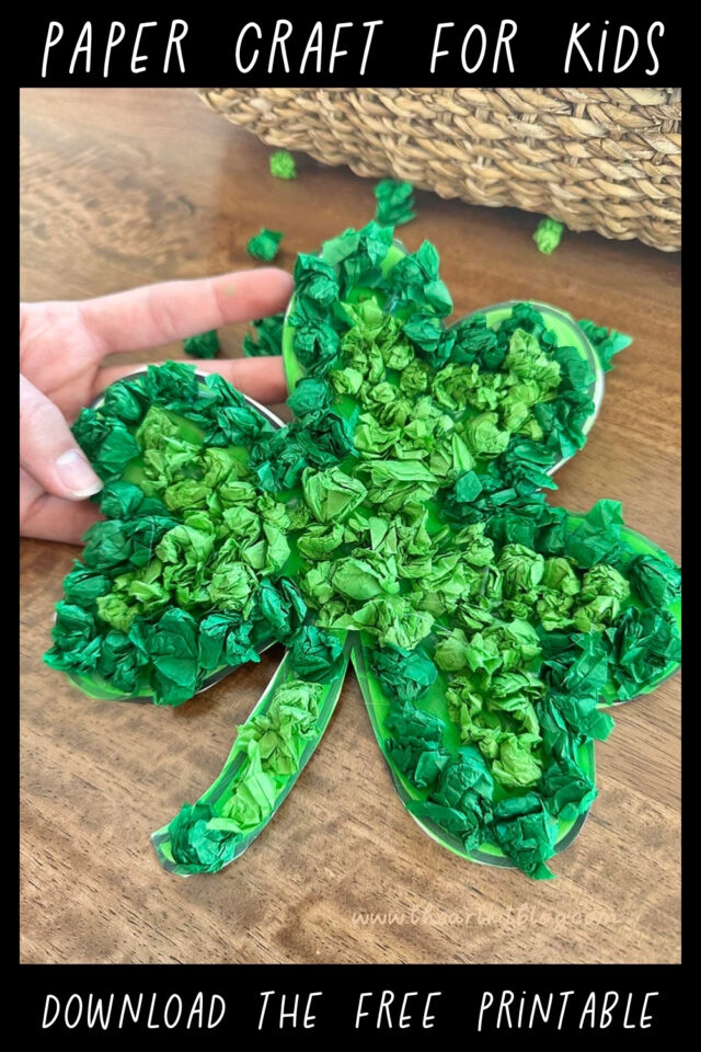Shamrock Paper Craft {With Free Printable Template} - The Art Kit