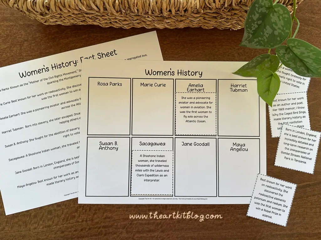 womens history cut paste worksheet free printable 5