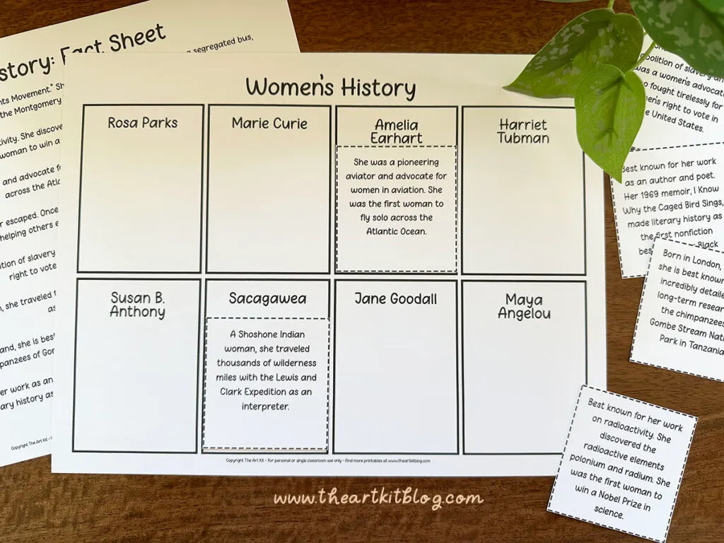 womens history cut paste worksheet free printable 5