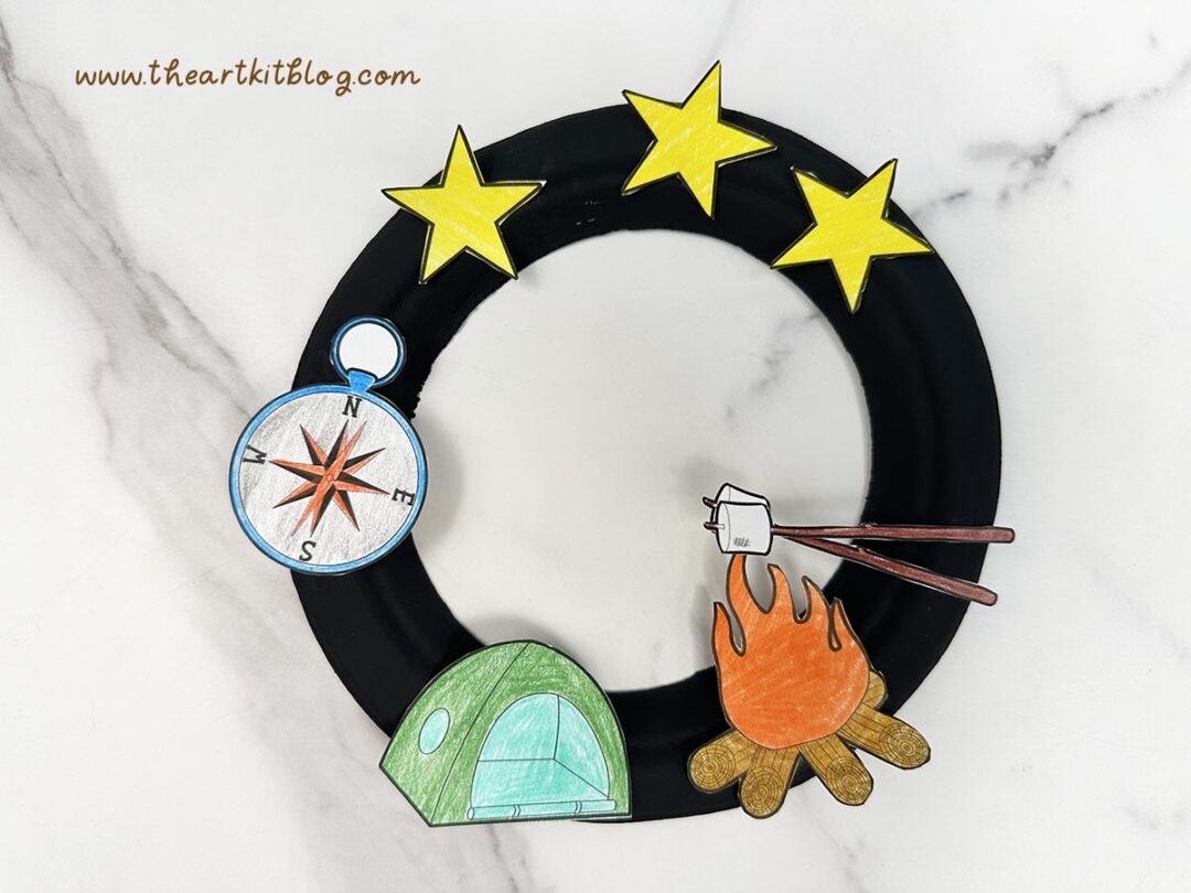 Camping Paper Plate Craft (Free Printable) - The Art Kit