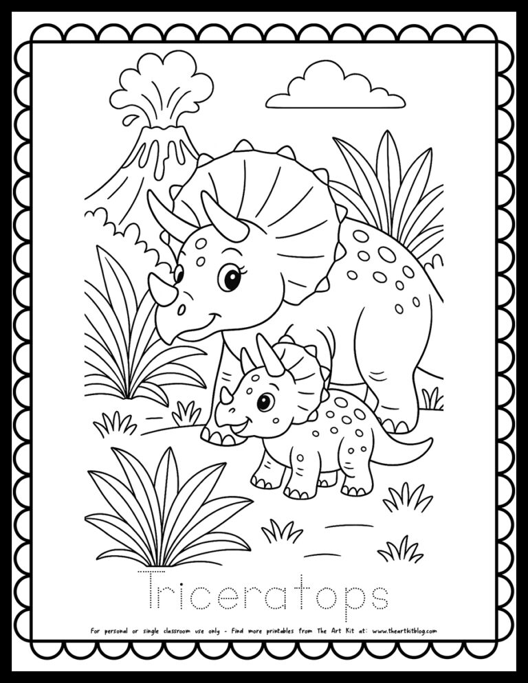 Triceratops-dinosaur-coloring-page-the-art-kit copy