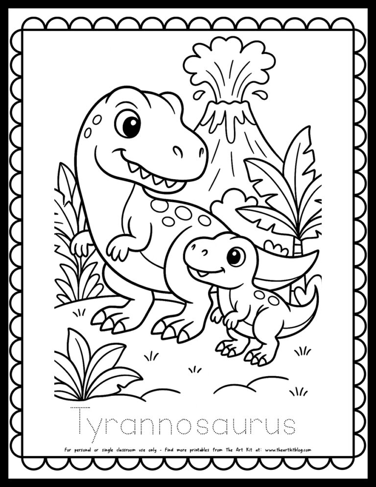 Tyrannosaurus dinosaur-coloring-page-the-art-kit copy