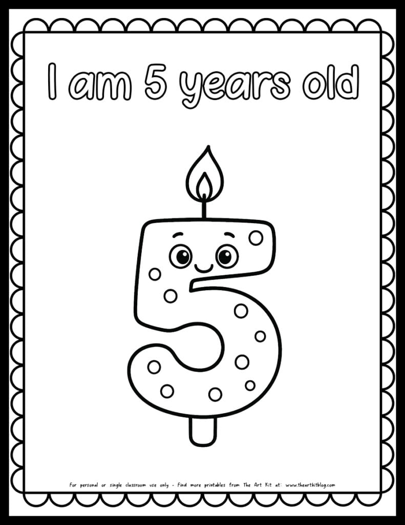 cute-i-am-5-years-old-happy-birthday-coloring-page-candle-printable copy