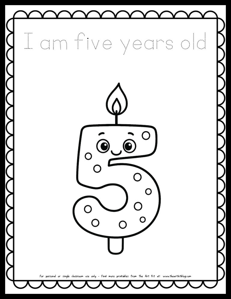 cute-i-am-5-years-old-happy-birthday-coloring-page-candle-printable-dotted copy