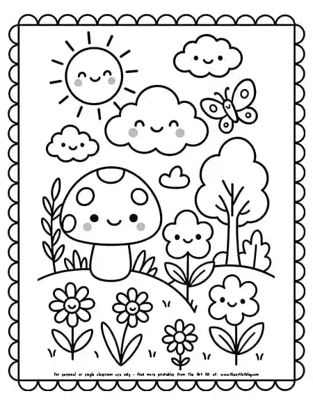 kawaii-nature-coloring page copy