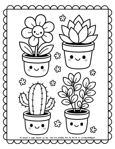 kawaii-plants-gardening-coloring page-printable copy