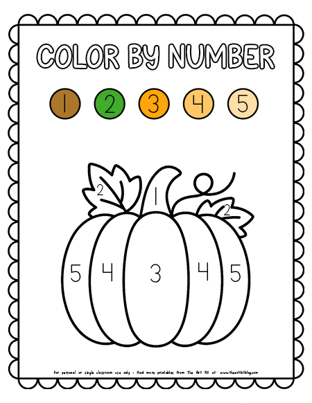 Color By Number Pumpkin Coloring Pages