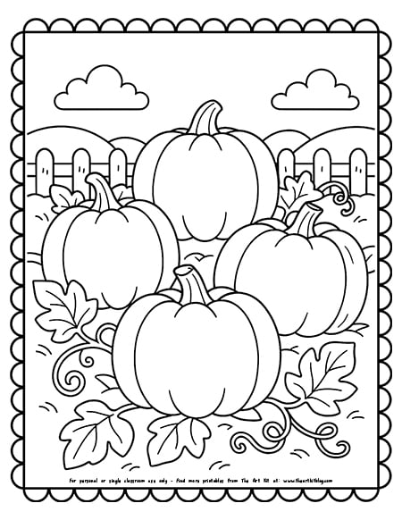 Pumpkin patch coloring pages