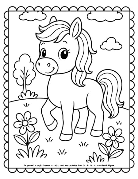 Cute Horse Coloring Page