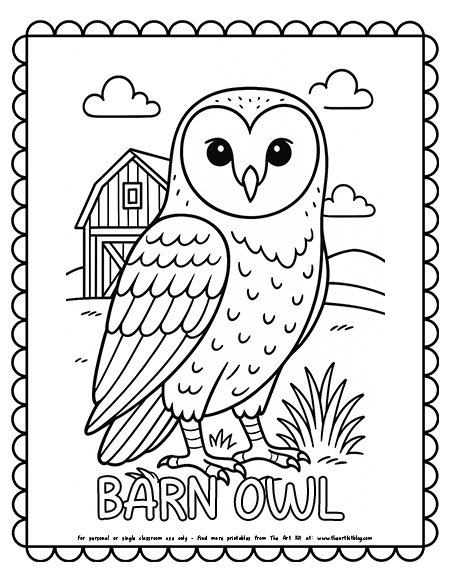 Barn Owl Coloring Page