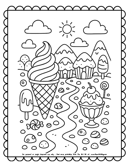 Ice Cream Dream Land Coloring Pages