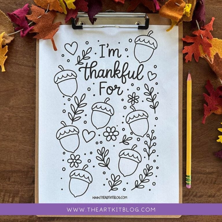 Free “I’m Thankful For…” Printable – Acorn Gratitude Activity for Kids