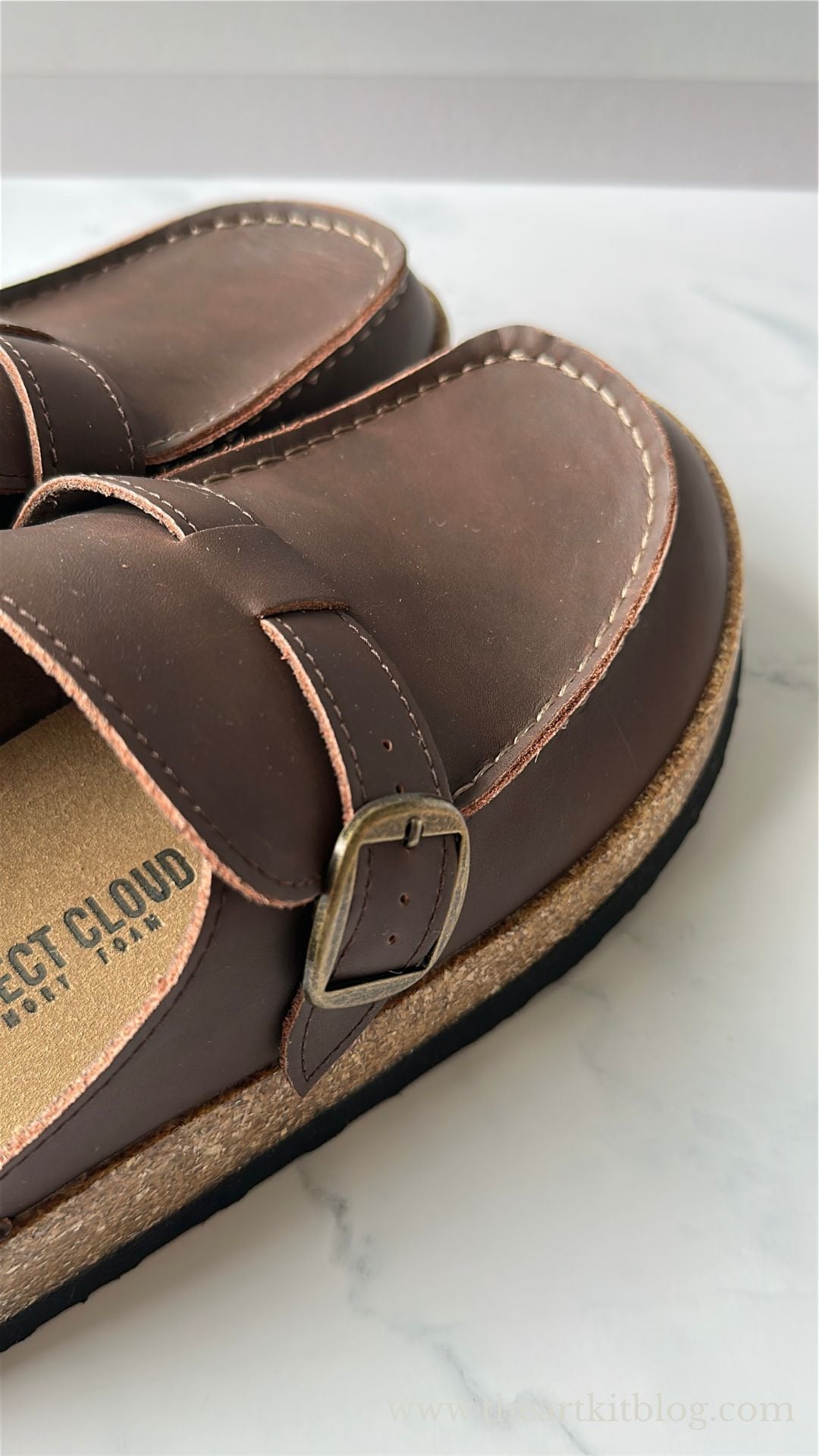 Project-Cloud-Carline-clogs-in-Stone-Suede-worn-without-socks